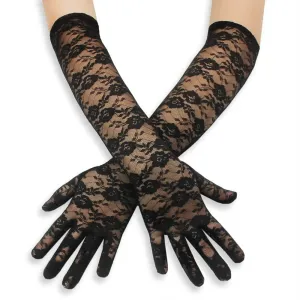 Long Lace Mesh Gloves