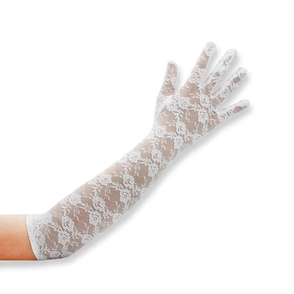 Long Lace Mesh Gloves