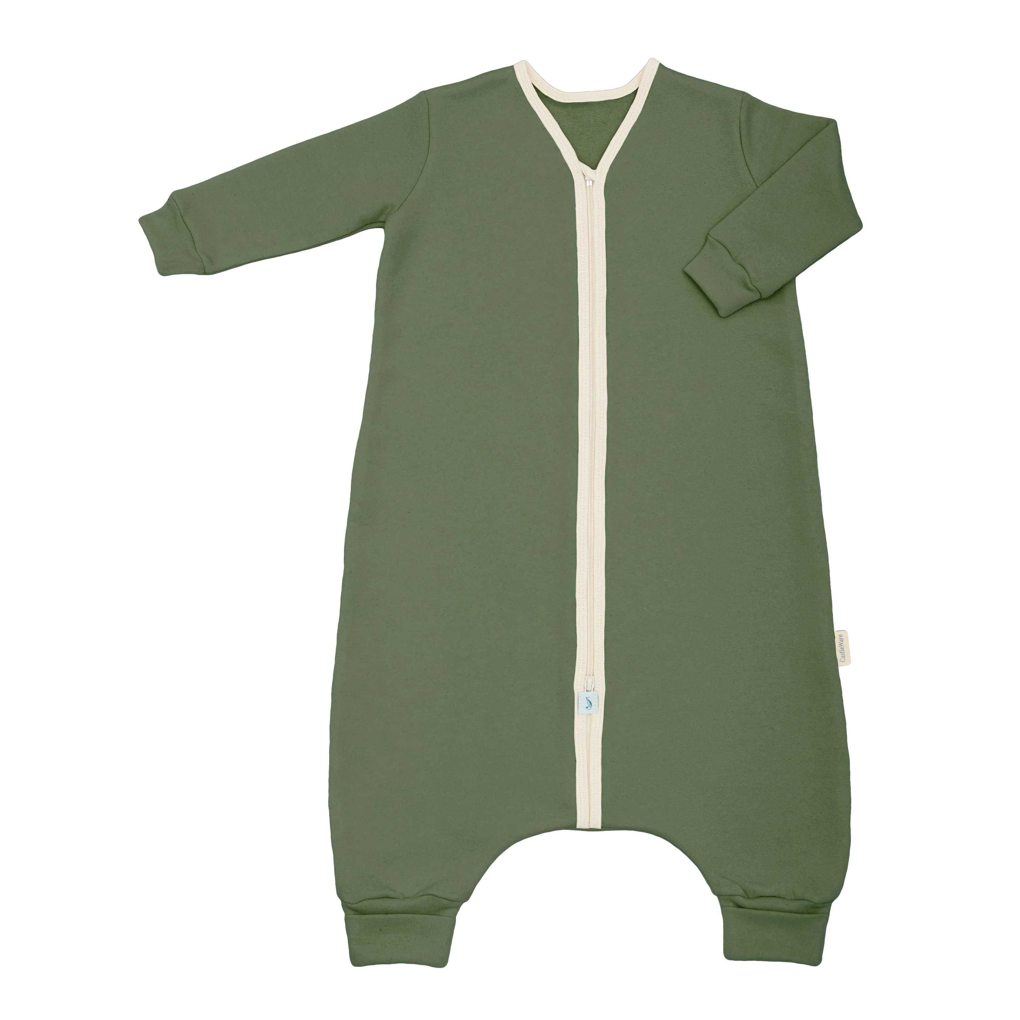 Long Sleeve Organic Cotton Fleece Sleeper Bag For Walkers TOG 2.0