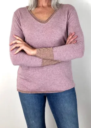 LOVE FROM ITALY Soft Jumper V Neck - Soft Pink