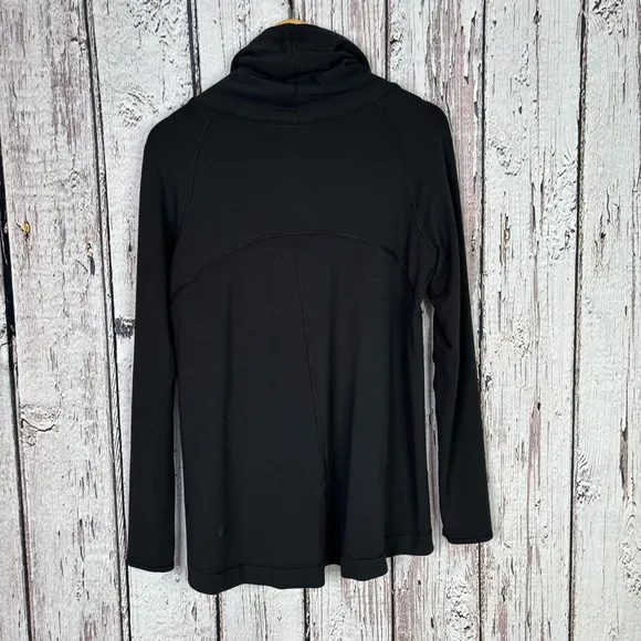 🍋Lululemon Size 8 Coast Easy Wrap Black Jacket Cocoon Modal French Terry Zip Up