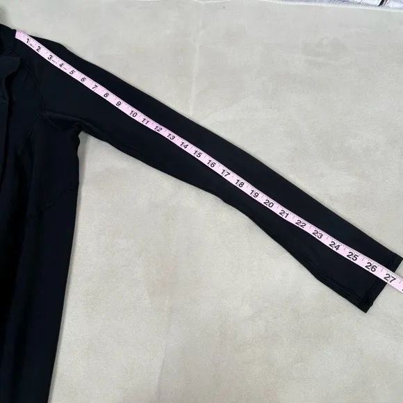🍋Lululemon Size 8 Coast Easy Wrap Black Jacket Cocoon Modal French Terry Zip Up