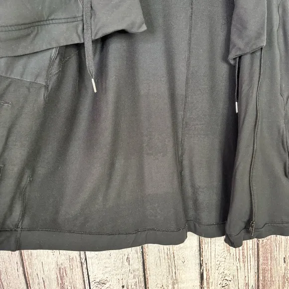 🍋Lululemon Size 8 Coast Easy Wrap Black Jacket Cocoon Modal French Terry Zip Up