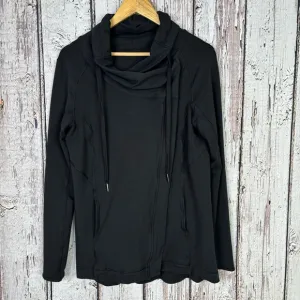 🍋Lululemon Size 8 Coast Easy Wrap Black Jacket Cocoon Modal French Terry Zip Up