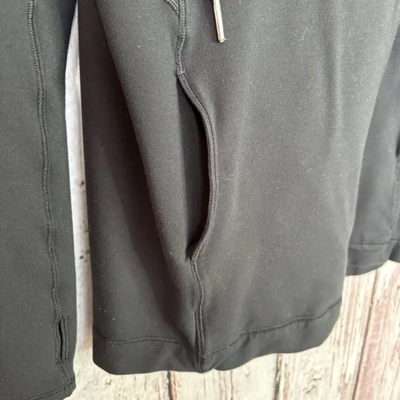 🍋Lululemon Size 8 Coast Easy Wrap Black Jacket Cocoon Modal French Terry Zip Up