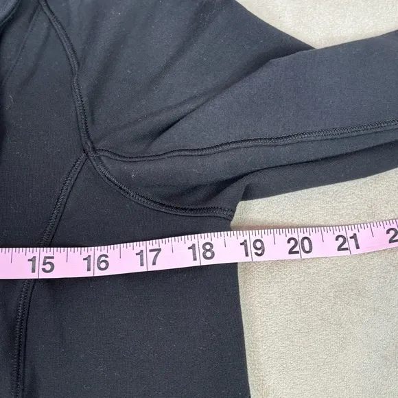 🍋Lululemon Size 8 Coast Easy Wrap Black Jacket Cocoon Modal French Terry Zip Up