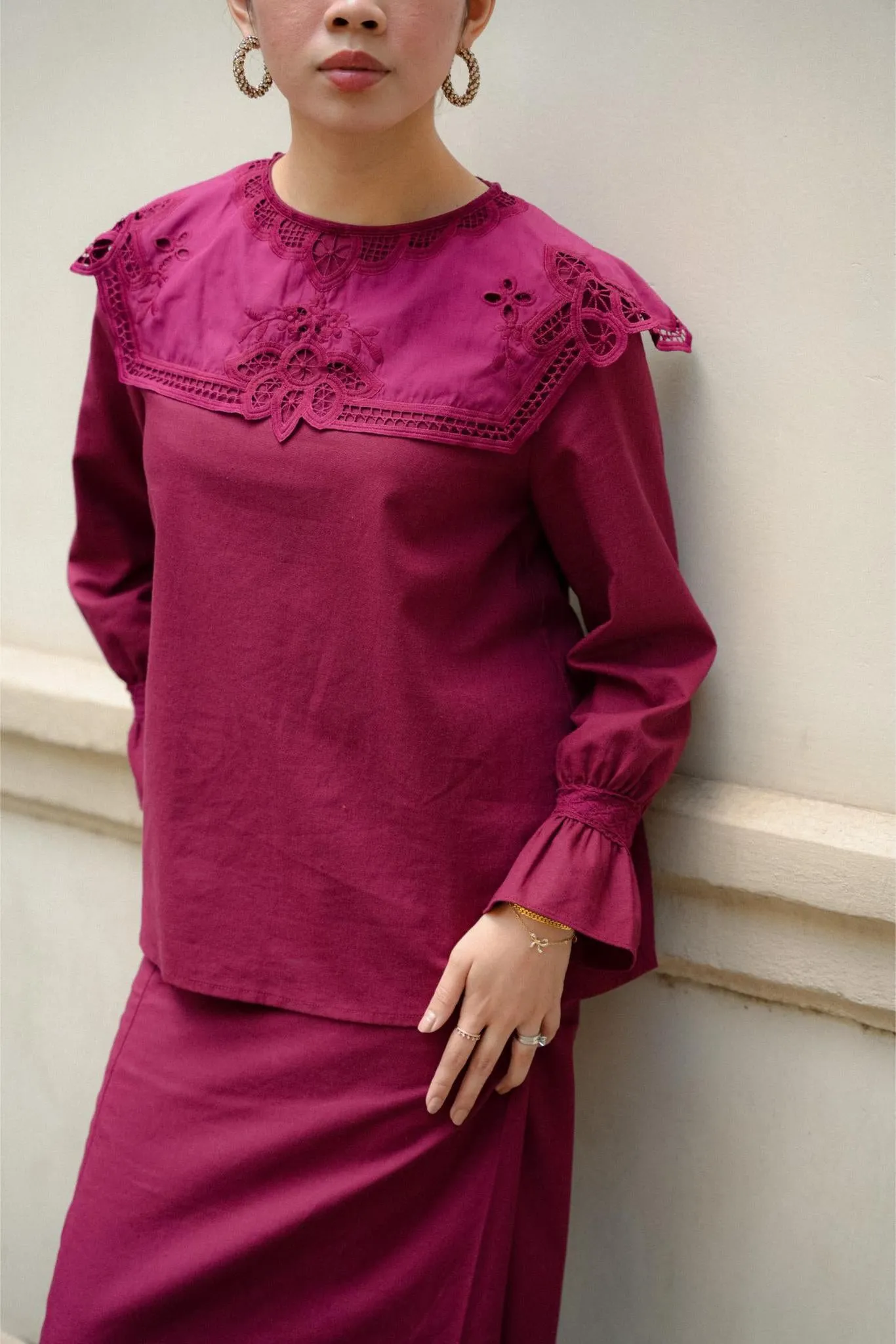 MARGOT KURUNG IN BURGUNDY