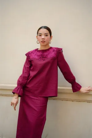 MARGOT KURUNG IN BURGUNDY