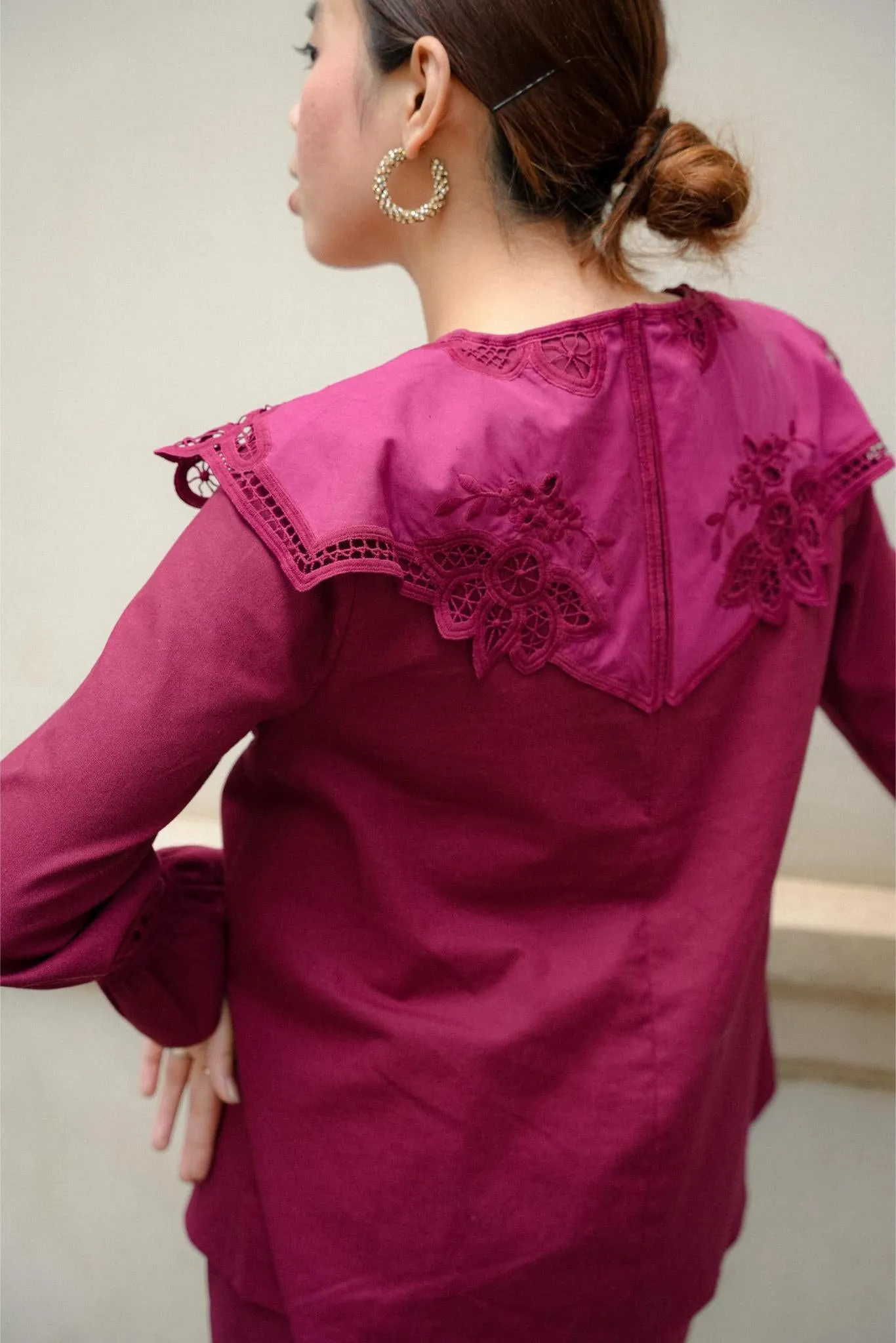 MARGOT KURUNG IN BURGUNDY