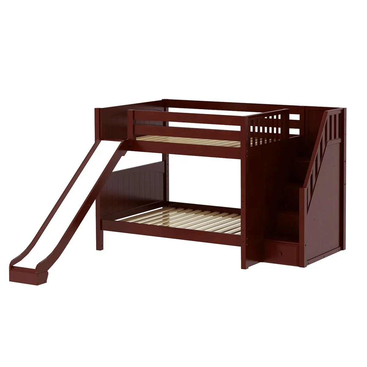 Maxtrix Full Medium Bunk Bed with Stairs and Slide
