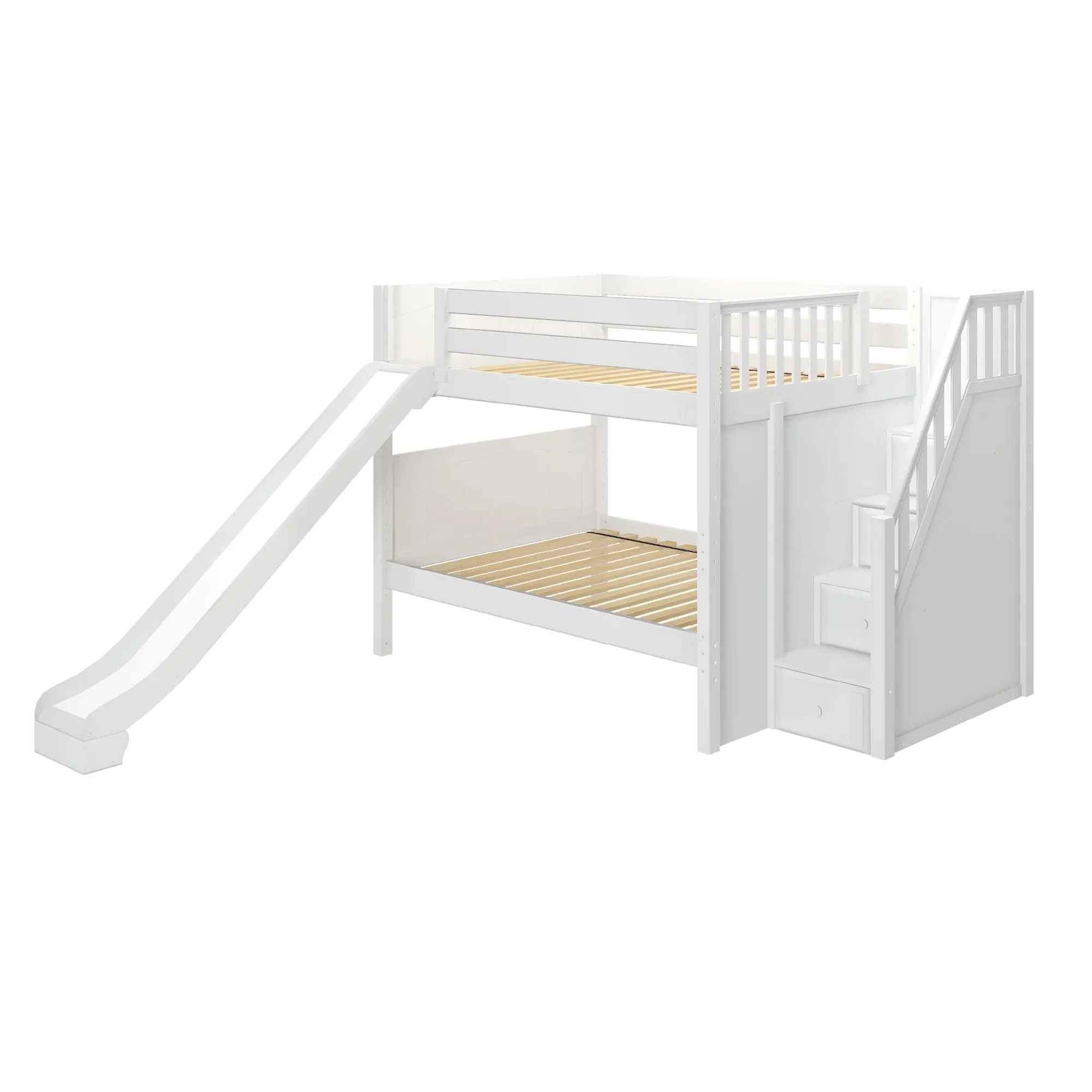 Maxtrix Full Medium Bunk Bed with Stairs and Slide