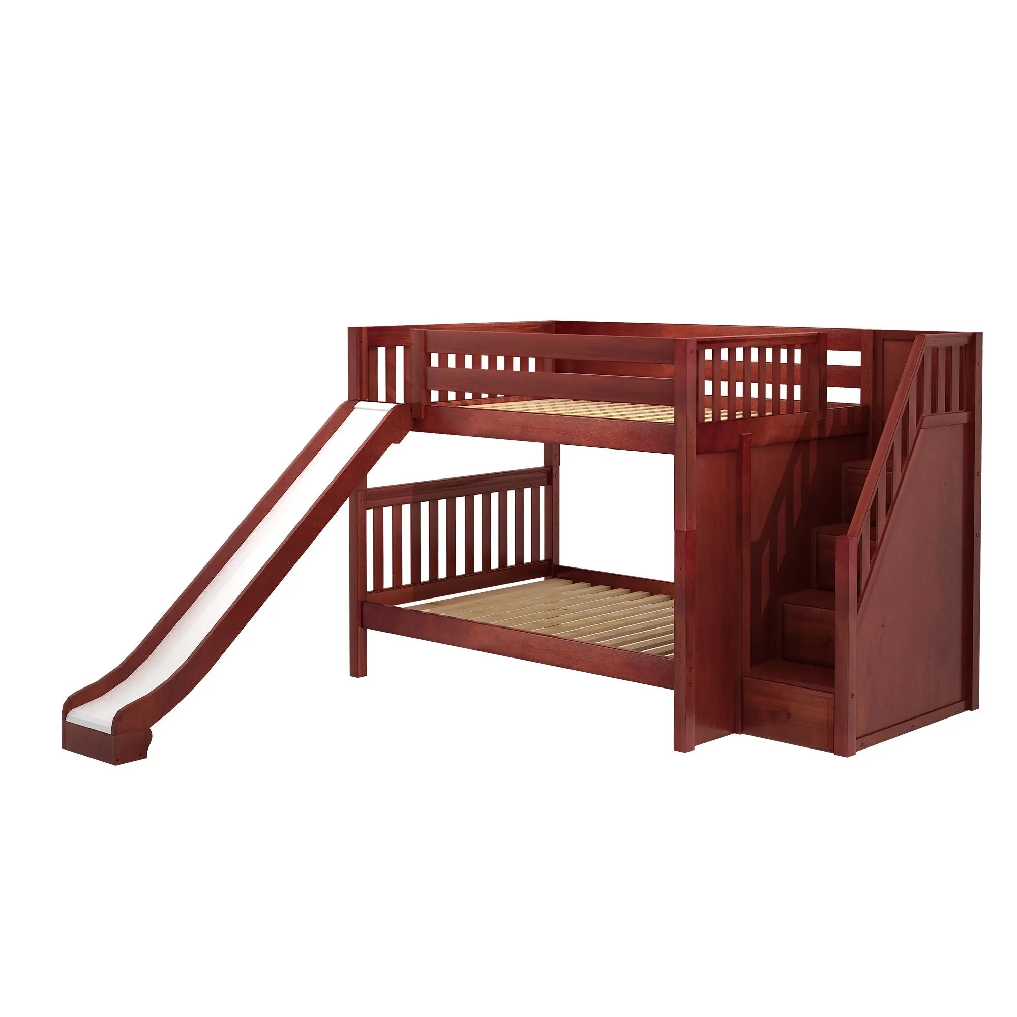Maxtrix Full Medium Bunk Bed with Stairs and Slide