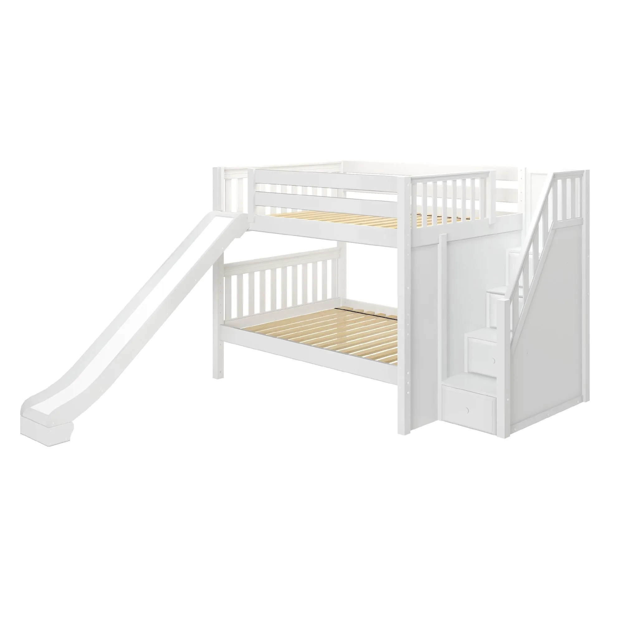 Maxtrix Full Medium Bunk Bed with Stairs and Slide
