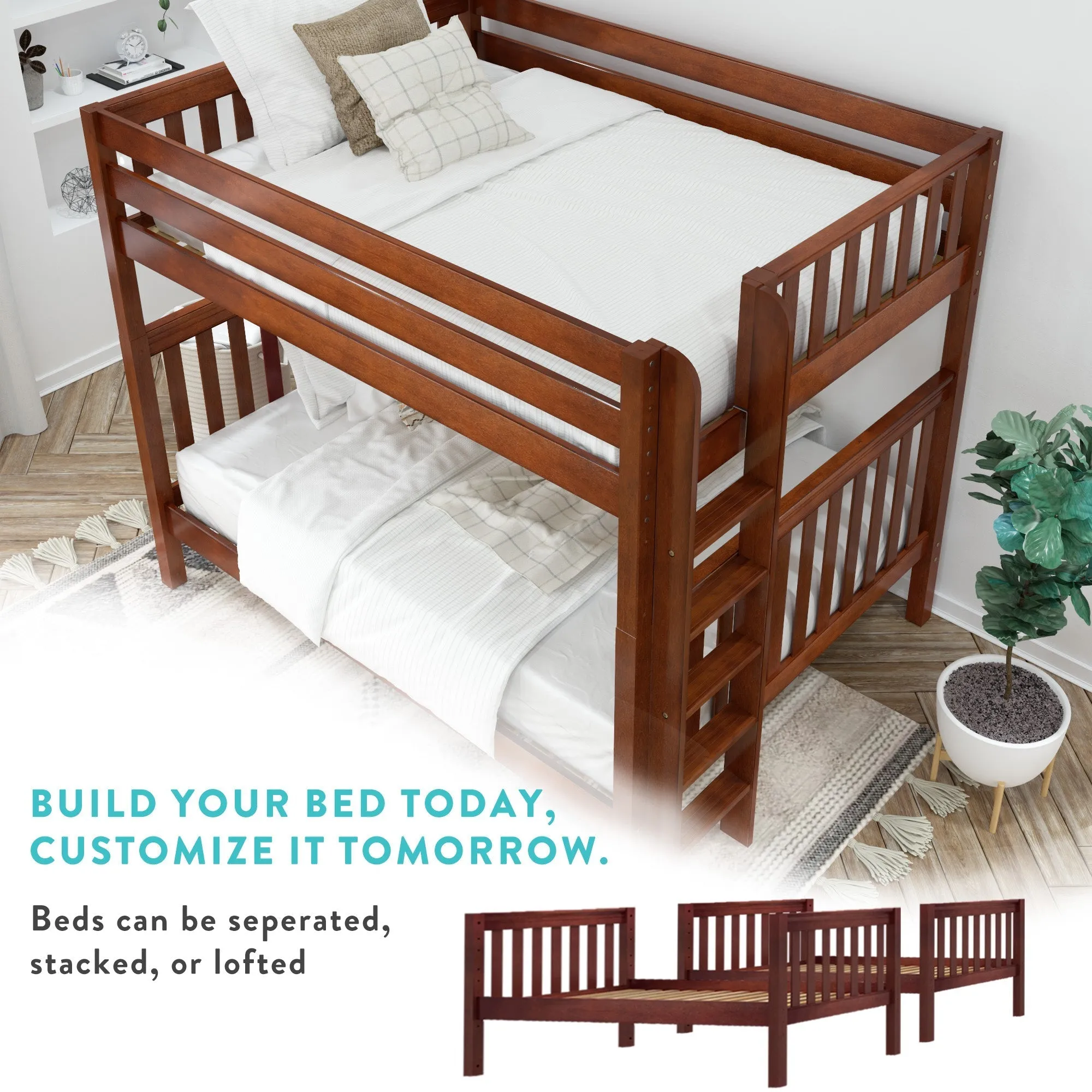 Maxtrix Full Medium Bunk Bed with Stairs and Slide