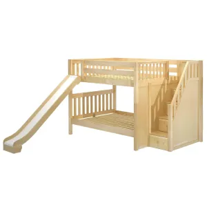Maxtrix Full Medium Bunk Bed with Stairs and Slide