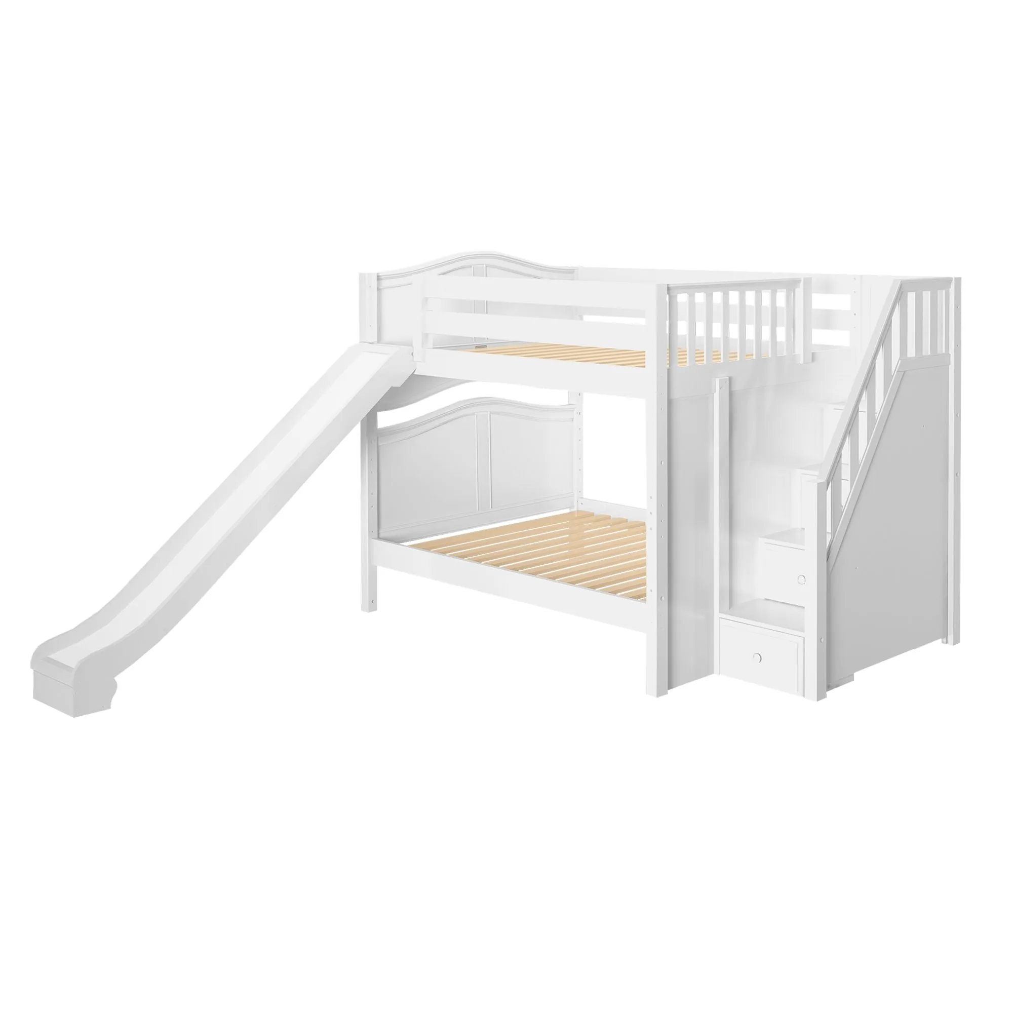 Maxtrix Full Medium Bunk Bed with Stairs and Slide