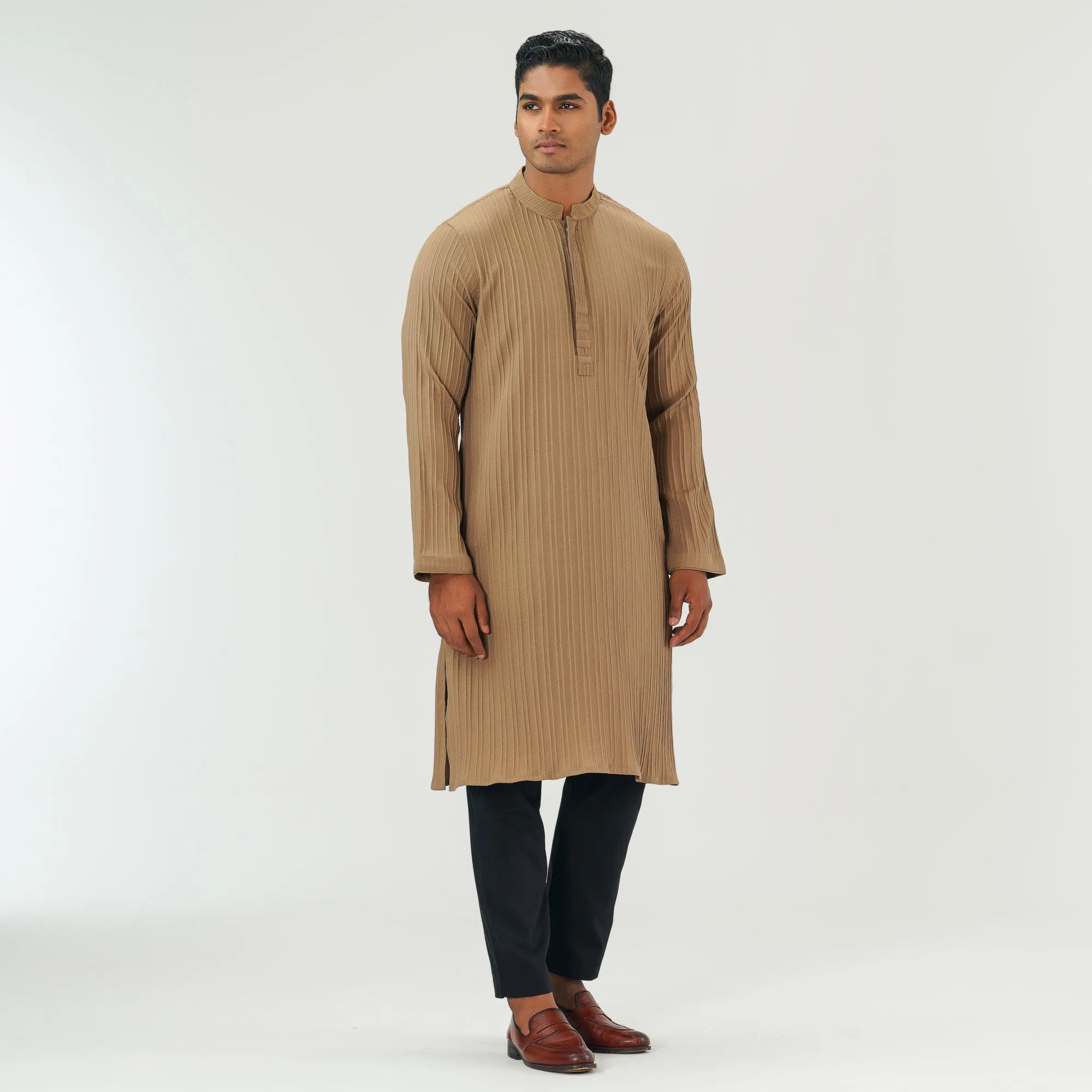 Mens Dark Taupe  Basic Panjabi