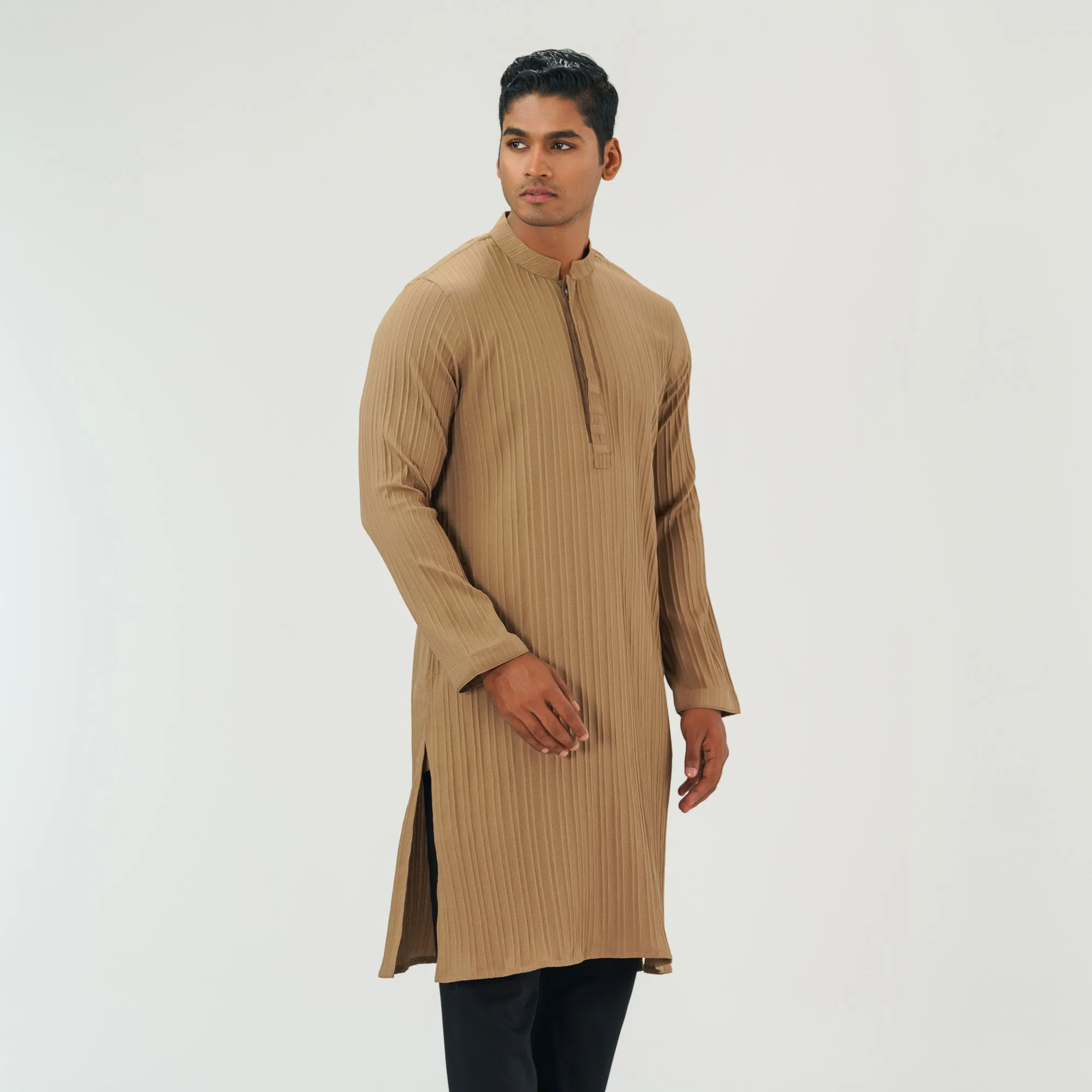 Mens Dark Taupe  Basic Panjabi