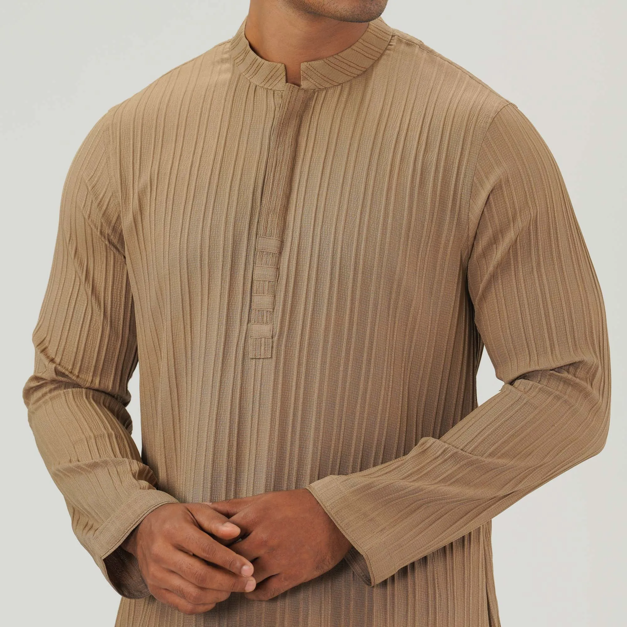 Mens Dark Taupe  Basic Panjabi