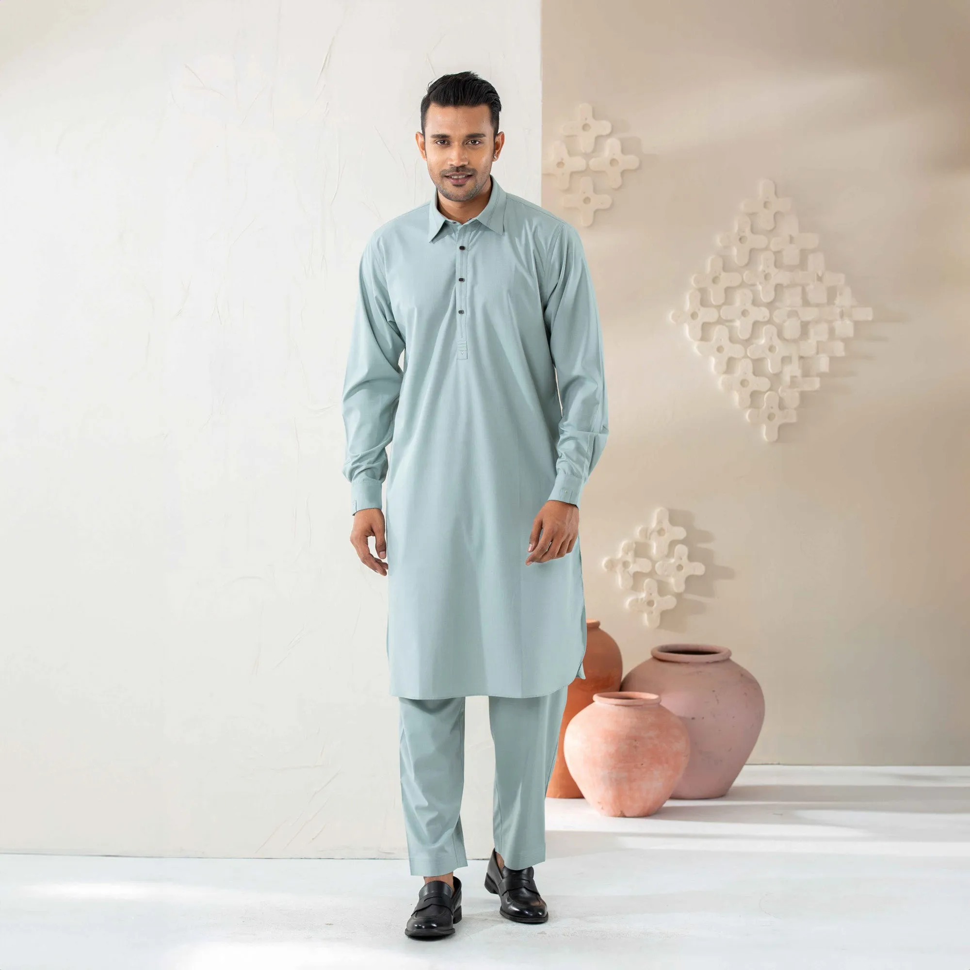 Mens Mint-Green Kabli Set
