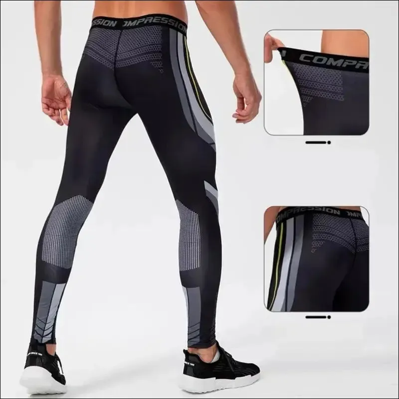Men's running leggings sportswear quick dry gym fitness tights workout training jogging sports
