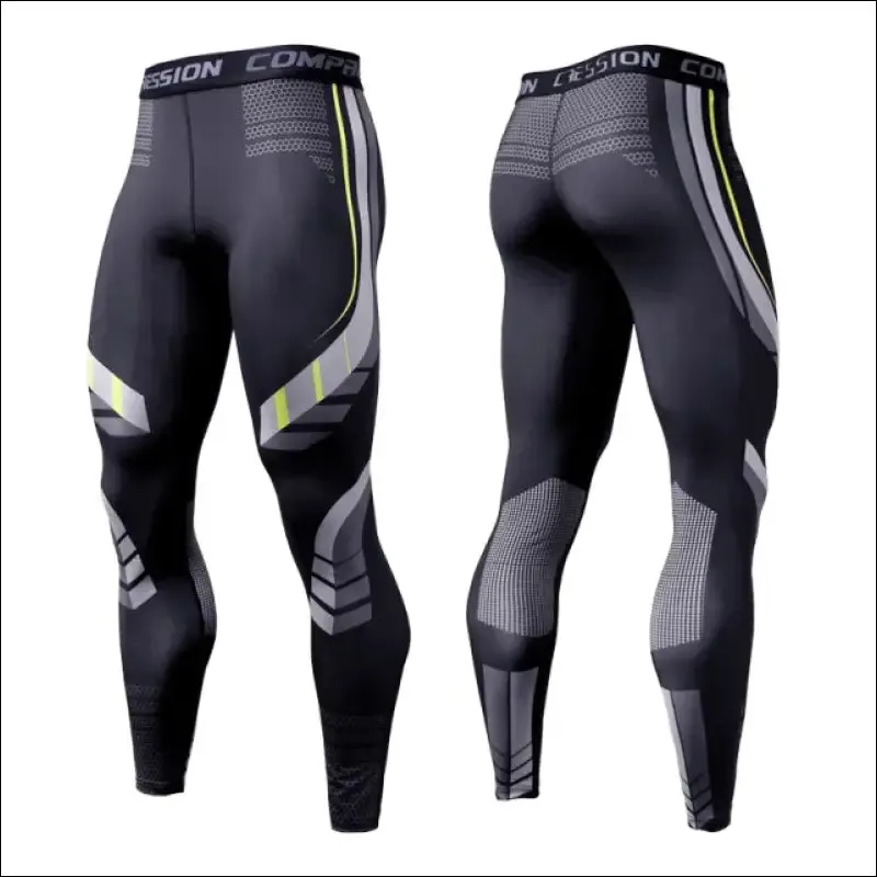 Men's running leggings sportswear quick dry gym fitness tights workout training jogging sports