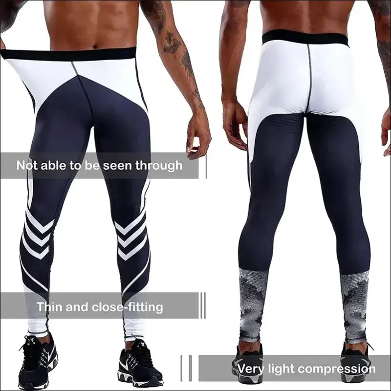 Men's running leggings sportswear quick dry gym fitness tights workout training jogging sports