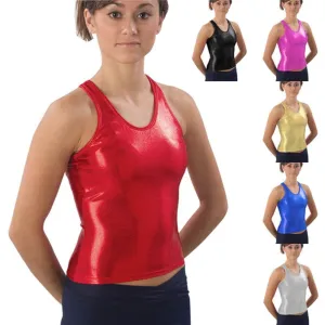 Metallic Black Racerback Tank Top