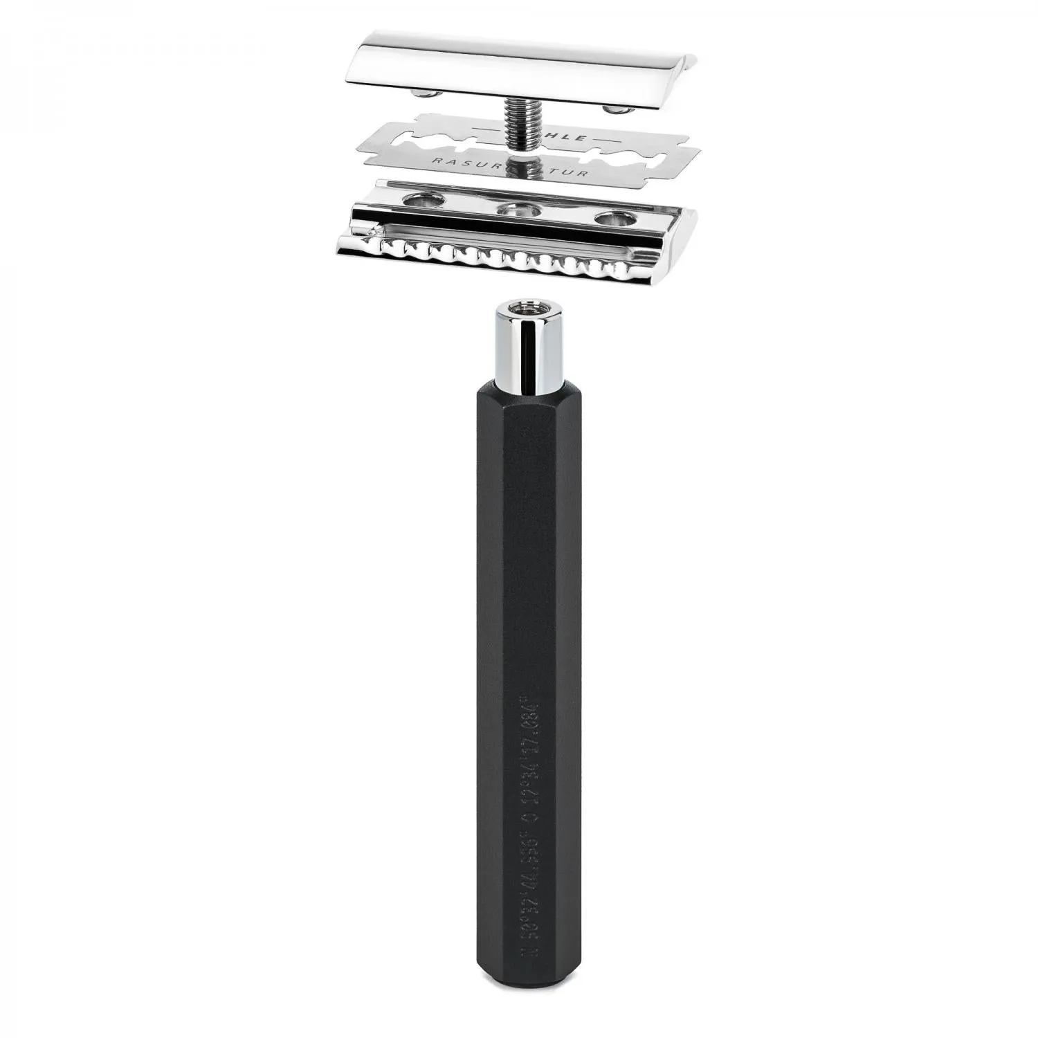 MÜHLE HEXAGON 3 Pc. Shaving Set, Silvertip Badger / Safety Razor, Graphite