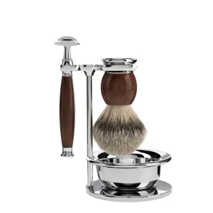 MÜHLE SOPHIST 4 Pc. Shaving Set, Silvertip Badger / Safety Razor, Ironwood