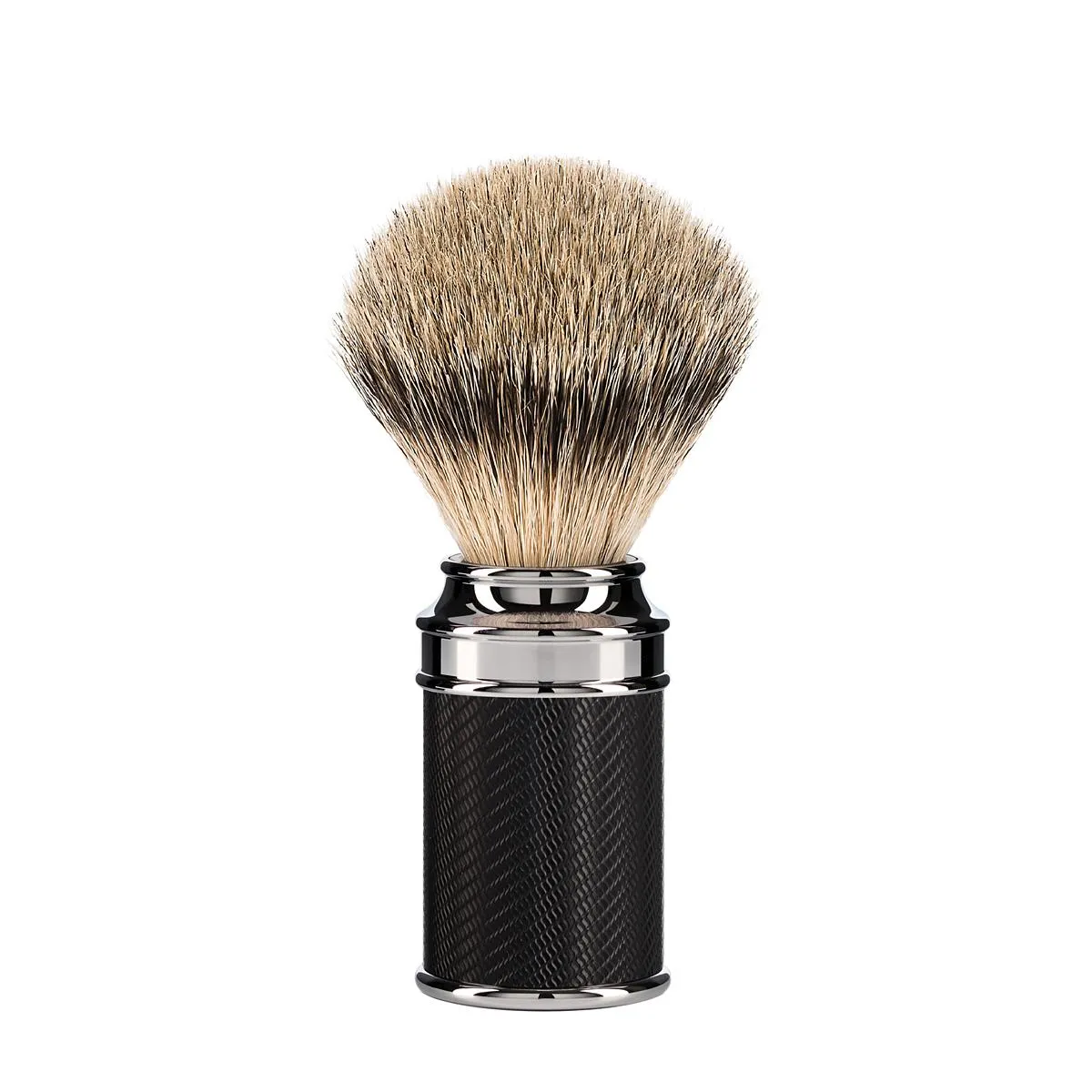 MÜHLE TRADITIONAL 3 Pc. Shaving Set, Silvertip Badger / Safety Razor, Closed Comb, Black/Chrome
