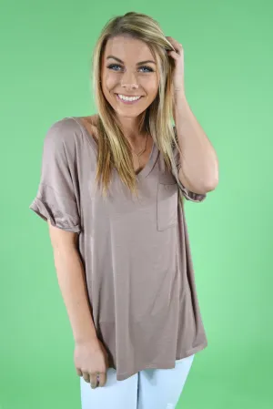 Mocha Essential V-Neck Top