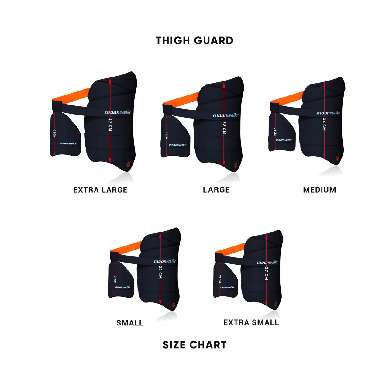 Moonwalkr 2.0 Cricket Batting Combo Thigh Guard Pad Navy Blue