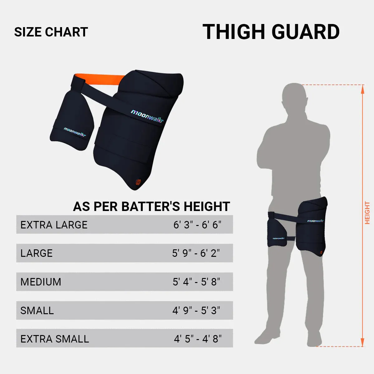 Moonwalkr 2.0 Cricket Batting Combo Thigh Guard Pad Navy Blue