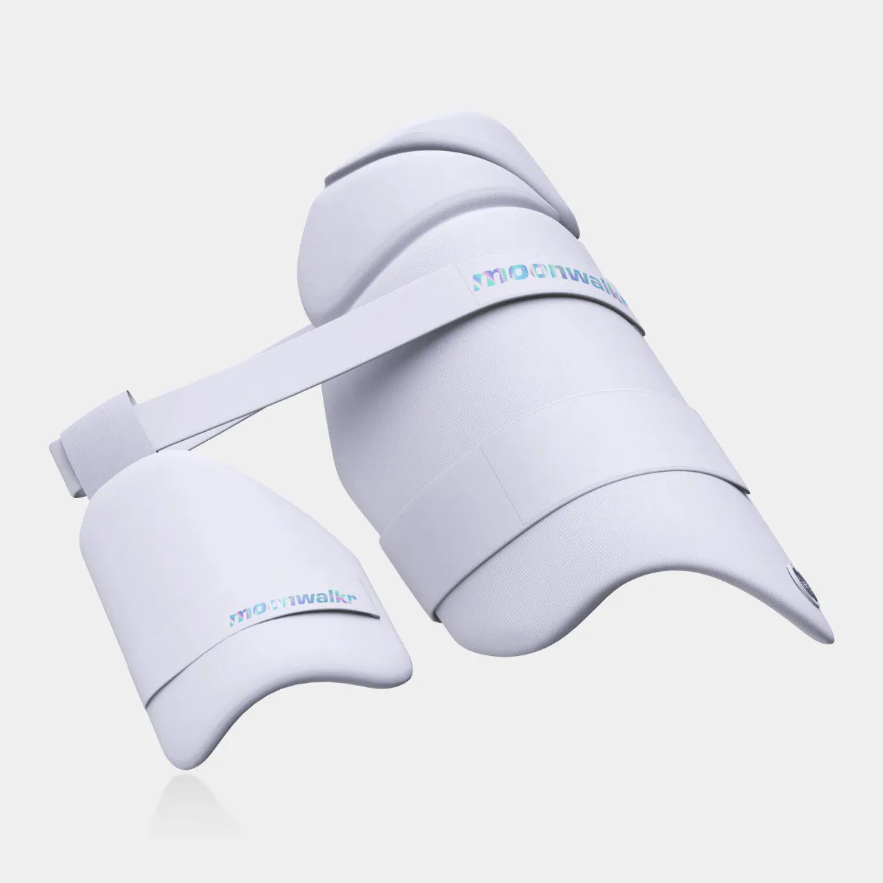 Moonwalkr 2.0 Cricket Batting Combo Thigh Guard Pad White