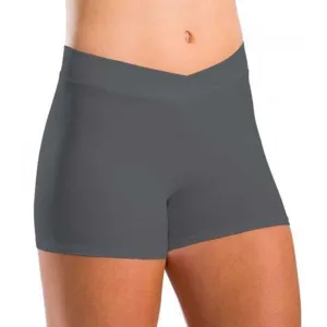 Motionwear Shadow Grey 7113-B V-Waist Shorts - Women's Large