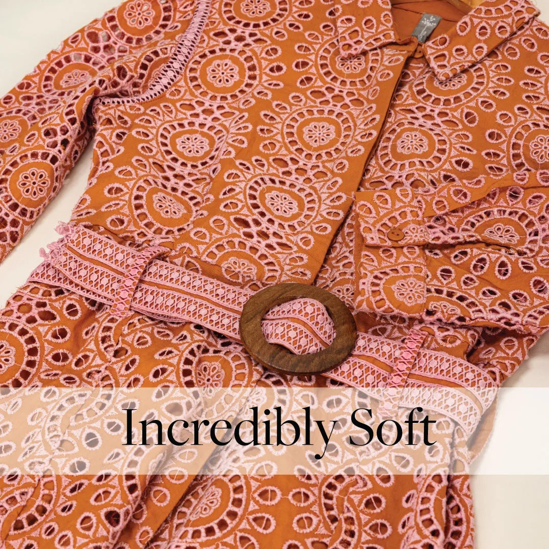 Mulmul Cotton Remy Orange Dress