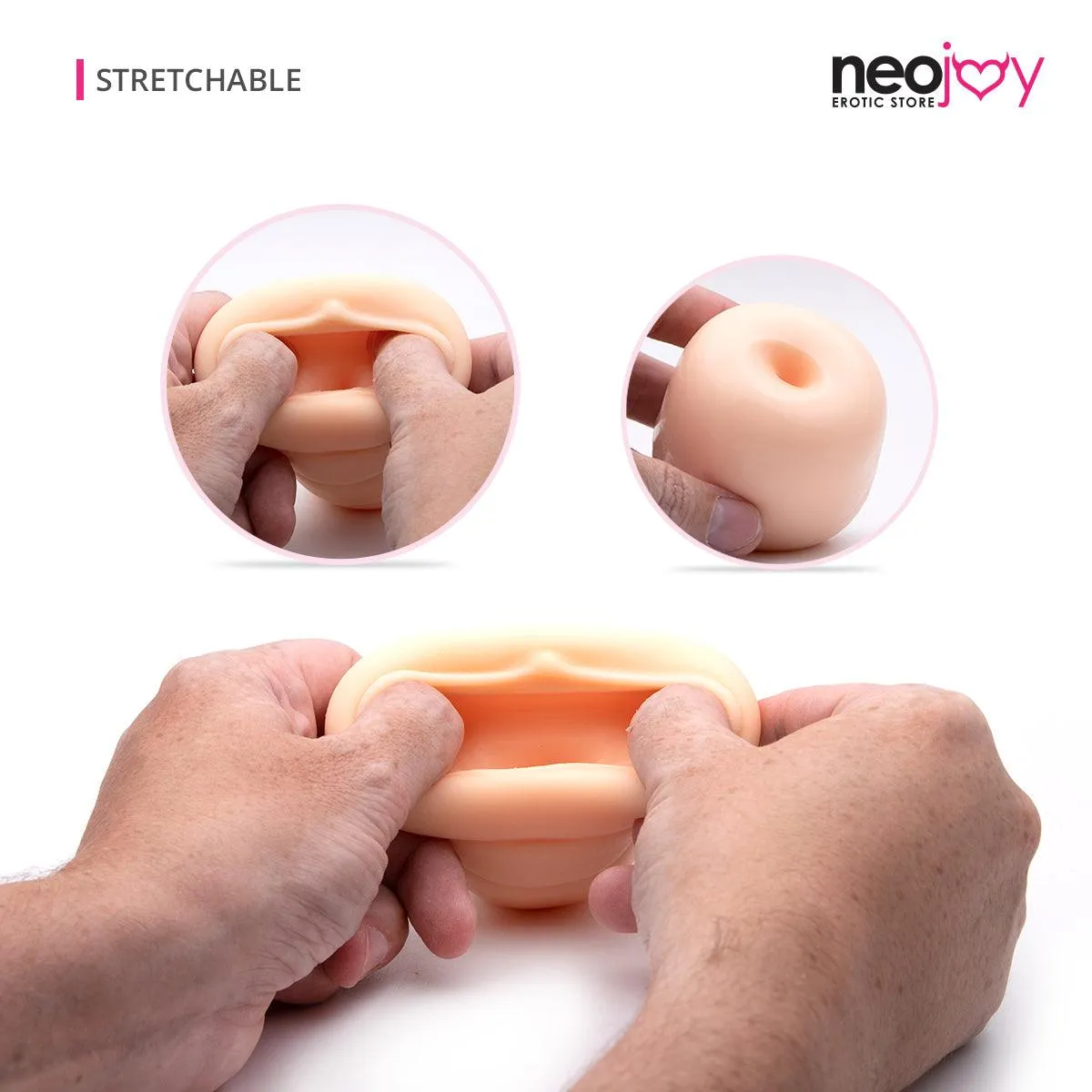 Neojoy Anal Opening Stroker Sex Doll TPE Realistic Vagina & Ass - Flesh - 4.3 inch - 11cm