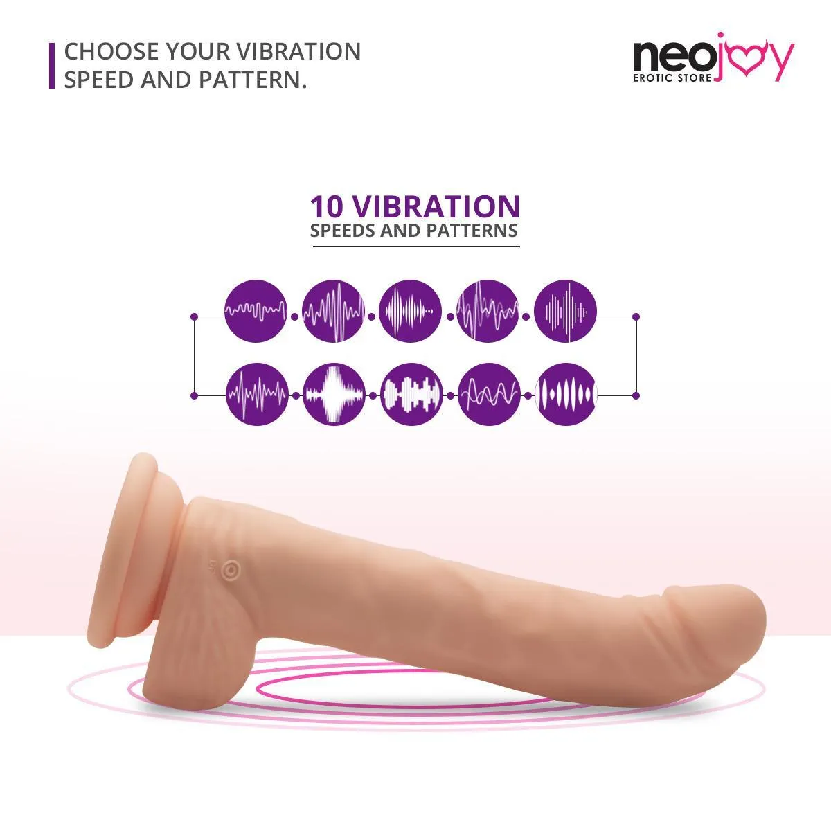 Neojoy - Biggy Rotating Silicone Vibrating Dildo Flesh With Powerful Suction Cup - Flesh - 23cm - 9.1 inch