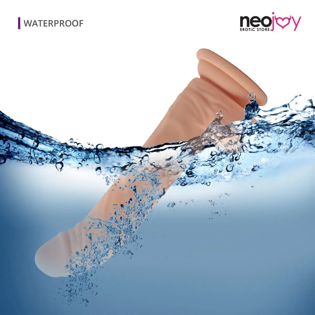 Neojoy - Biggy Rotating Silicone Vibrating Dildo Flesh With Powerful Suction Cup - Flesh - 23cm - 9.1 inch