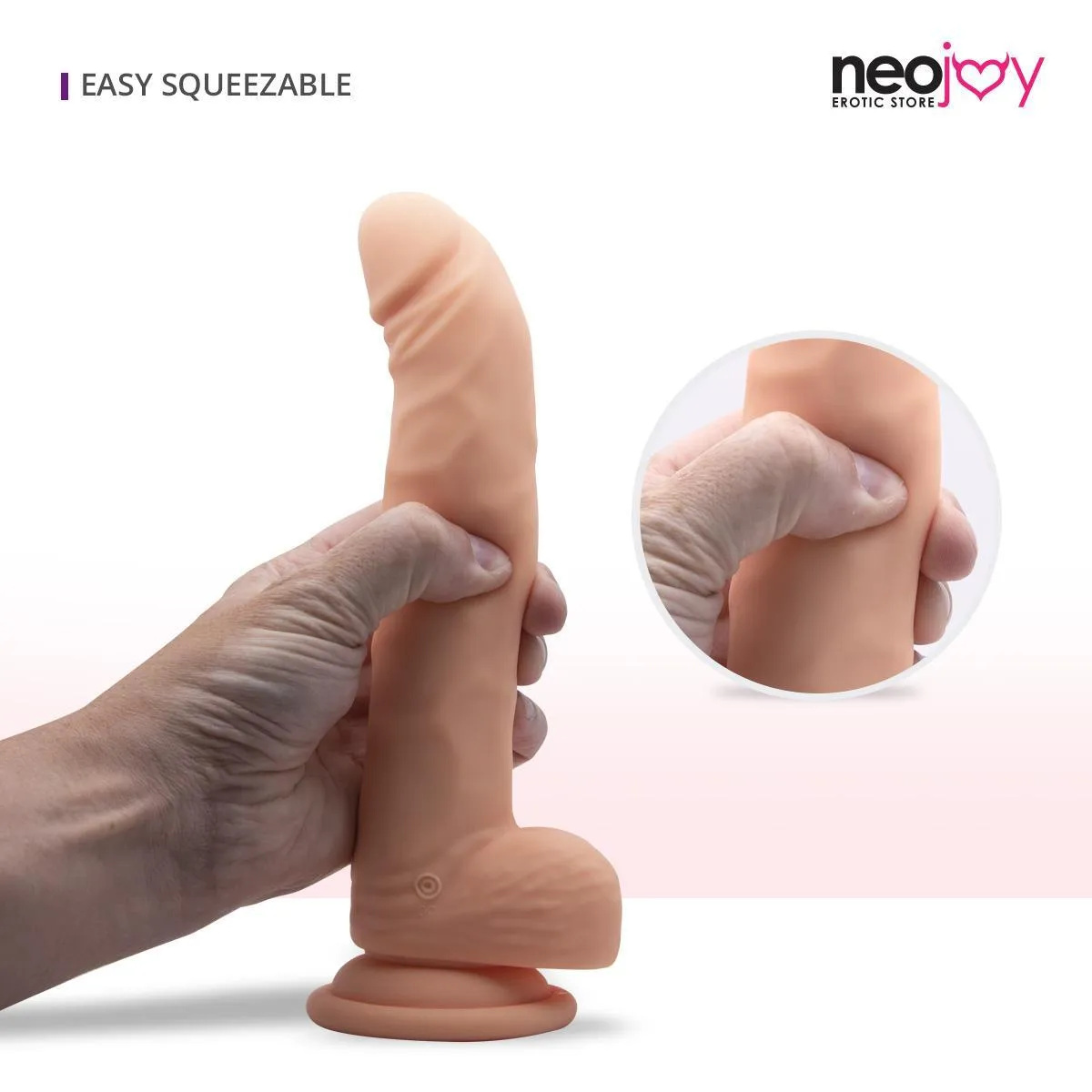 Neojoy - Biggy Rotating Silicone Vibrating Dildo Flesh With Powerful Suction Cup - Flesh - 23cm - 9.1 inch