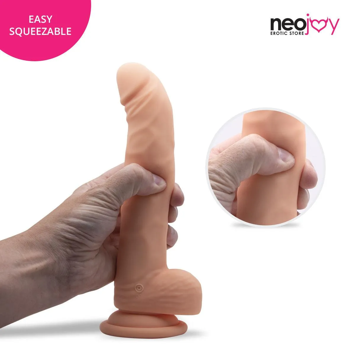 Neojoy - Biggy Vibrating Dildo With Strap-On Dong Harness - Flesh - 23cm - 9.1 inch