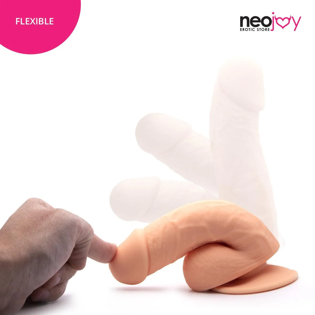 Neojoy - Fill-Me-Up Dildo With Strap-On Dong - Flesh - 19cm - 7.5 inch