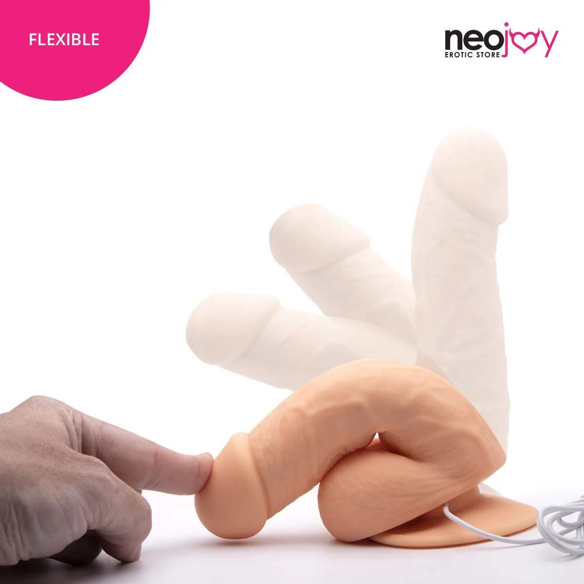 Neojoy - Hungry Boy Dildo With Strap-On Dong Harness - Flesh - 18.5cm - 7.3 inch