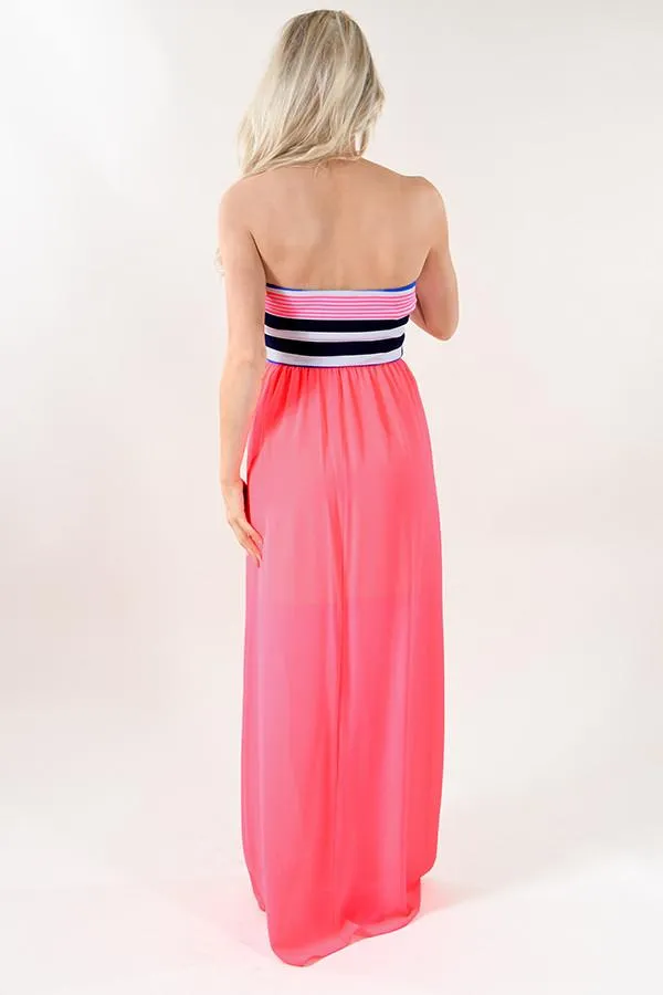 Neon Days Strapless Maxi Dress