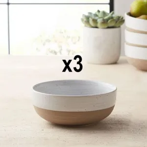 New Better Homes & Gardens White Ceramic Stoneware Bowls, 6.42 inch x 6.42 inch x 2.6 inch, 1 piece, 25.4 oz., ceramic (3 BOWLS)
