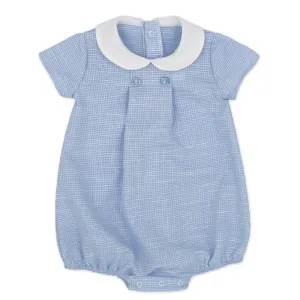 New In Rapife Boys Blue Check Romper