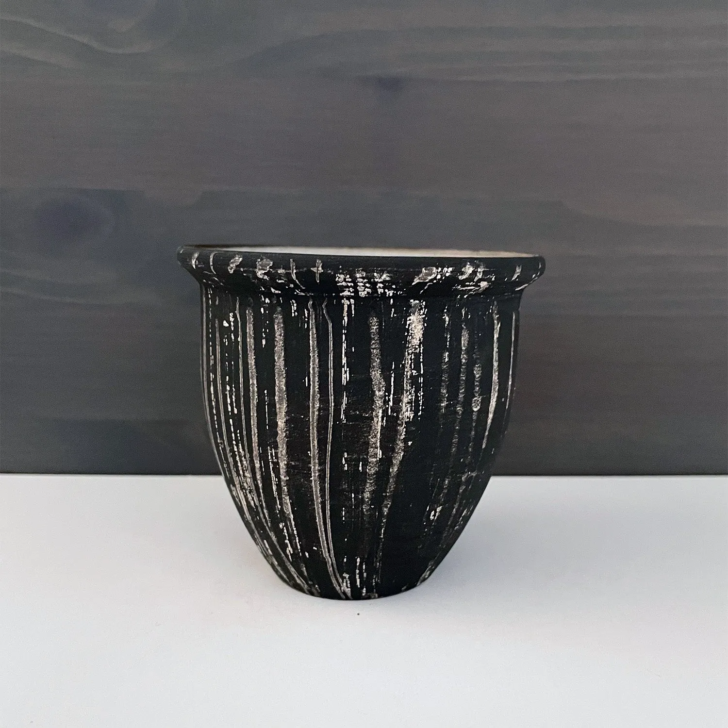 NEW! Jutted Lip Striped Vase by SRS Ceramics