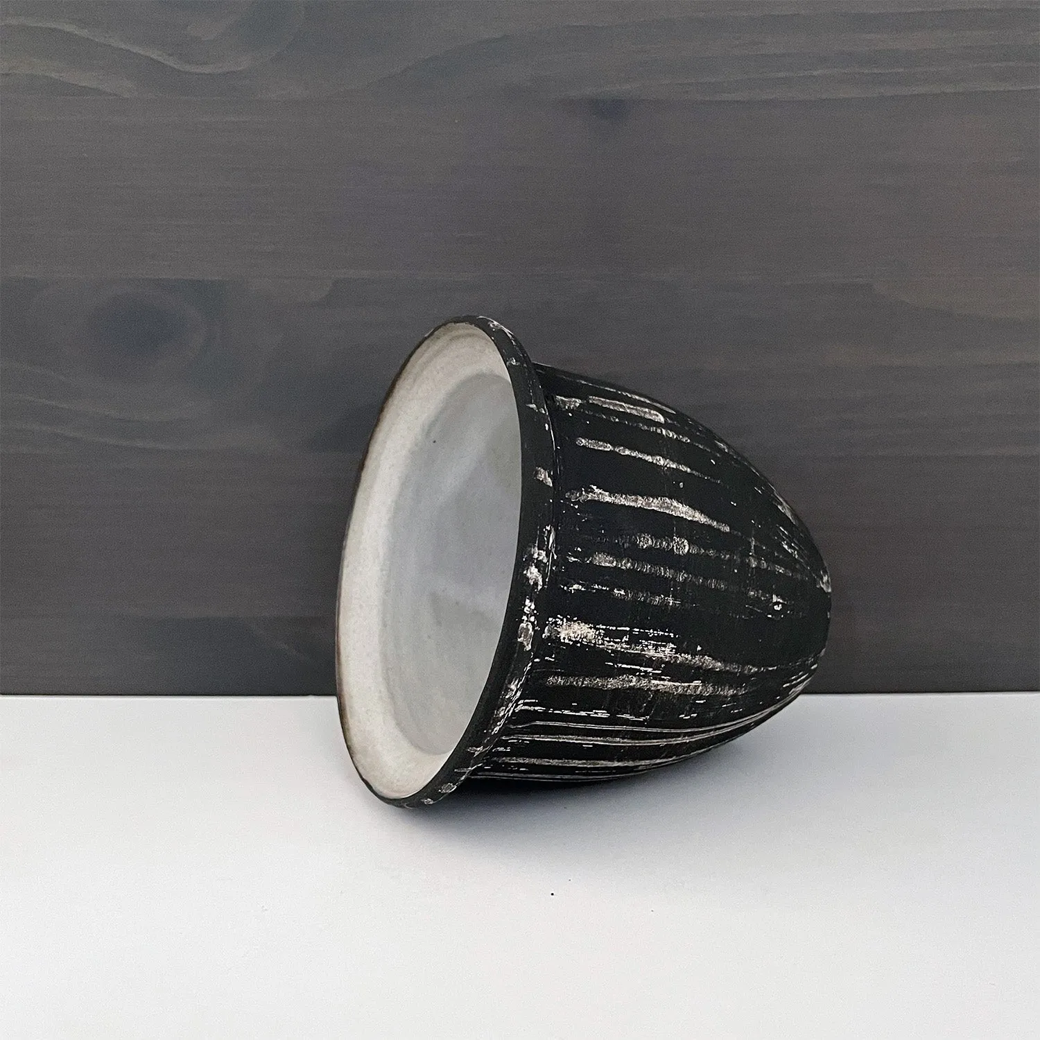 NEW! Jutted Lip Striped Vase by SRS Ceramics