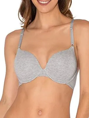 New Women's Fruit Of The Loom Lightly Lined T-Shirt Bra in Grey Sz 38D